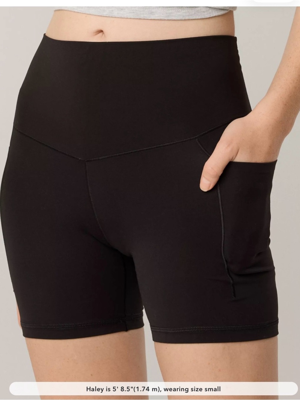 Aerie blue  High-Rise Bike Shorts with Side Pocket. 5 inch inseam